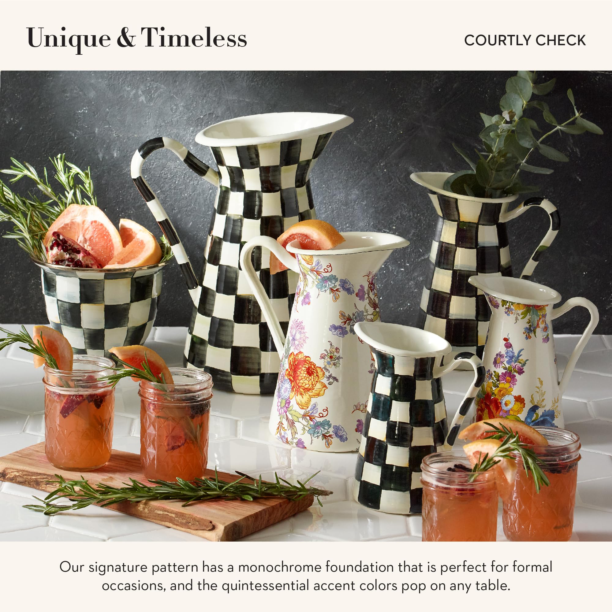 Amazon.com: MACKENZIE-CHILDS Practical Enamel Pitcher with Spout